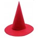 Kırmızı Renk Keçe Cadı Şapkası Yetişkin Çocuk Uyumlu 35X38 Cm
