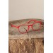 Kırmızı Renk Oval Mat  Bayan Gözlük - Bj-Gg510