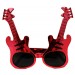 Kırmızı Renk Rockn Roll Gitar Şekilli Parti Gözlüğü 15X15 Cm