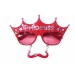 Kırmızı Üzeri Gümüş Renk Prenses Yazılı Parti Gözlüğü 10X17 Cm