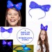 Led Işıklı & Pilli 3 Farklı Modda Yanan Yıldızlı Fiyonk Parti Tacı Mavi Renk 19X15 Cm