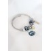Mavi Kedi Figür Yıldız Detay Gümüş Renk Charm Çelik Kadın Bileklik - Bj-Bb4483