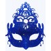 Mavi Renk Parti Maskesi - Parlak Mavi Sim Balo Maskesi 21X20 Cm