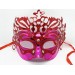 Metalize Ekstra Parlak Hologramlı Parti Maskesi Kırmızı Renk 23X14 Cm