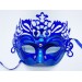Metalize Ekstra Parlak Hologramlı Parti Maskesi Mavi Renk 23X14 Cm