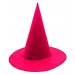 Pembe Fuşya Renk Keçe Cadı Şapkası Yetişkin Çocuk Uyumlu 35X38 Cm