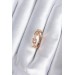 Pirinç Rose Renk Tiffany Model Zirkon Taş Detay Kadın Yüzük - Bj-Byk2870