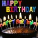Rengarenk Happy Birthday Yazılabilen Doğum Günü Mumu