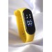 Sarı Renk Silikon Kordon Led Dokunmatik Saat - Bj-Bs3452
