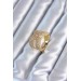 Zirkon Baget Sarmal Taşlı Gold Renk Ayarlanabilir Kadın Yüzük - Bj-Byk2795