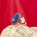 Çınar Yaprağı Model Lapis Lazuli Taşlı El İşi Gümüş Yüzük