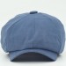 Ingiliz Stili London Yazlık Kasket Keten İndigo Mavi Şapka