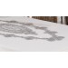 Finezza Asya Lüx Dantelli Simli Keten Kumaş Krem Masa Örtüsü 160X230 Cm - 1168