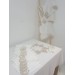 Finezza Batik Gold Dantelli Pamuk Kumaş Beyaz Mutfak Takımı 17 Parça - 997