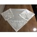 Finezza El Işlemesi Boncuklu Saten Kumaş Beyaz Gümüş Gelin Bohçası 90X90Cm - 483