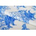 Finezza Festival Baskılı Kumaş Kreme Mavi Kırlent Kılıfı 45X45 Cm - 1439