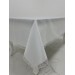 Finezza Paris Jakarlı Kumaş Güpürlü Beyaz Masa Örtüsü 160X220 Cm - 965