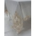Finezza Perla Lüx Dantelli Simli Keten Kumaş Gri Masa Örtüsü 160X230 Cm - 1157