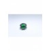 925 Ayar Gümüş Pençe Model Tuğra Desenli Kristal Kesim Zümrüt Yeşili Erkek Yüzük Mcv0067