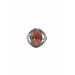 925 Ayar Gümüş Tuğra Desenli Oval Kırmızı Zirkon Taşlı Erkek Yüzük Mcv0121