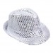 Çocuk Boy Gümüş Payetli Şapka Gösteri Şapkası 54 No