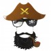 Kahve Renk Şapkalı Siyah Sakallı Pipolu Denizci Korsan Gözlüğü 24X25 Cm