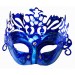 Parti Aksesuar Metalize Ekstra Parlak Hologramlı Parti Maskesi Mavi Renk 23X14 Cm