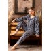 Nisanca Büyük Beden Kışlık Düğmeli Gömlek Pijama Takımı