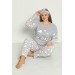Nisanca Büyük Beden Peluş Polar Pijama Takımı- Saç Bandı Hediyeli