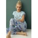 Nisanca  Desenli Kısa Kol Mevsimlik Kadın Pijama Takımı
