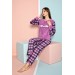 Nisanca Kışlık Kadın Polar Pijama Takımı - Yılbaşı Pijaması