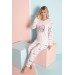 Nisanca Mevsimlik Uzun Kollu İnterlok Kadın Pijama Takımı- Sevgililer Günü Pijaması