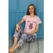 Yazlık Kısa Kollu %100 Pamuk Kadın Pijama Takımı-Genç Anne Serisi