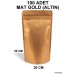 20X30 Cm Mat Gold (Altın Renkli) (100 Adet) Kilitli Doypack Torba 1000 Gr