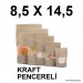 8,5X14,5 Cm Kraft Renk Doypack Torba Pencereli /37/