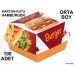 Hamburger Kutusu Fast Food Orta Boy Hamburger Baskili 100 Adet