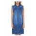 Püsküllü Düğmeli Uzun Açık Mavi Kadın Kadın Kot Elbise