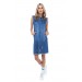 Püsküllü Düğmeli Uzun Açık Mavi Kadın Kadın Kot Elbise