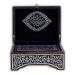 Kanat Sandıklı Siyah Kaplama Gümüş Kur'an-I Kerim (Çanta Boy)