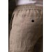 Beli Lastikli Ve İplikli %100 Linen Kumaş Orjinal Keten Bol Paça İnce Yazlık Baggy Pantolon