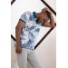 Dynamıc Fit Polo Yaka Baskı Desenli Düğme Detaylı Kısa Kol Erkek Yazlık T-Shirt
