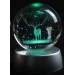 Geyik Plastik Altlıklı Işıklı Cam Küre 6Cm