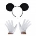 Parti Malzemeleri Siyah Mickey Mouse Tacı Ve Beyaz Eldiven Seti