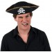Altın Şeritli Siyah Renk Yayvan Korsan Şapkası Shopzum Yetişkin 32X24 Cm