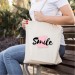 Gülümse Tasarımlı Hediyelik Bez Çanta - Ab25