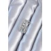 Gümüş Renk Shopzum Zirkon Taşlı Zincir Model Kadın Yüzük