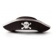 Gümüş Şeritli Siyah Renk Yayvan Korsan Şapkası Shopzum Yetişkin 32X24 Cm