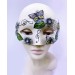 Kelebek Ve Çiçek İşlemeli Venedik Maskesi Siyah Renk 10X18 Cm