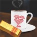 Kişiye Özel Kırmızı Kalp Temalı Altın Külçe Çikolata Ve Kahve Fincanı -10