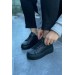 Leran Siyah Cilt Bağcıklı Spor Ayakkabı